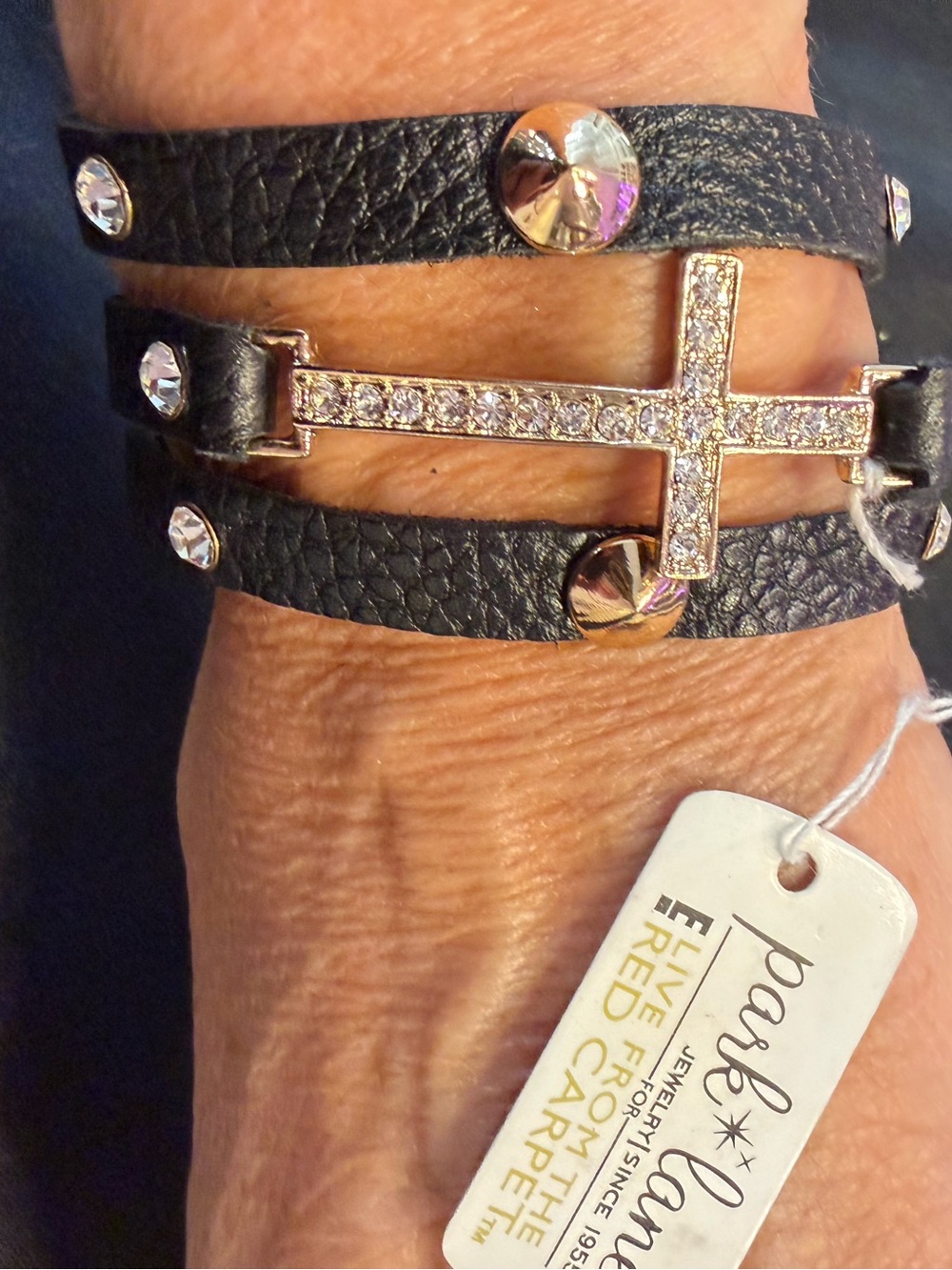 Park Lane Red Carpet Crystal Cross Wrap Bracelet Retired NWT